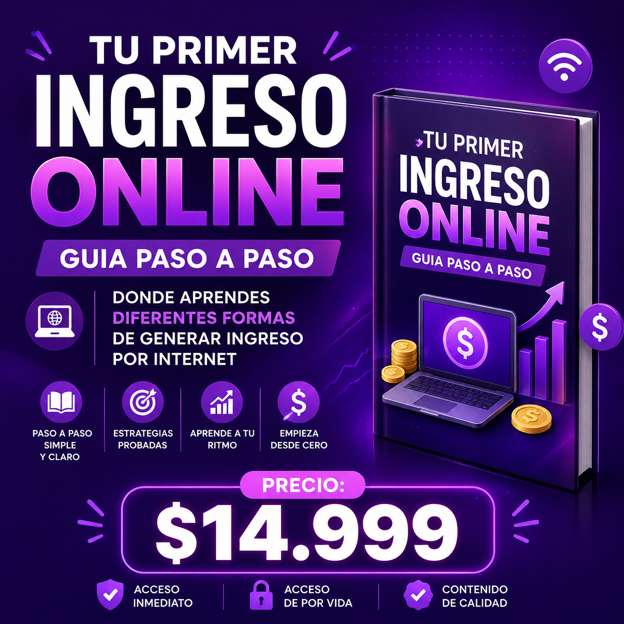 Aprendé 5 formas reales de generar ingresos por internet aunque empieces desde cero.